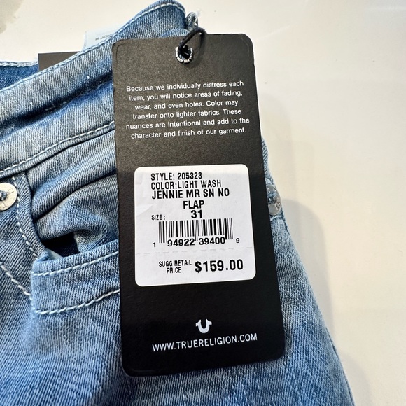 NWT. True religion Jennie curvy jeans. Mid rise super skinny. Size 31 - Picture 8 of 11
